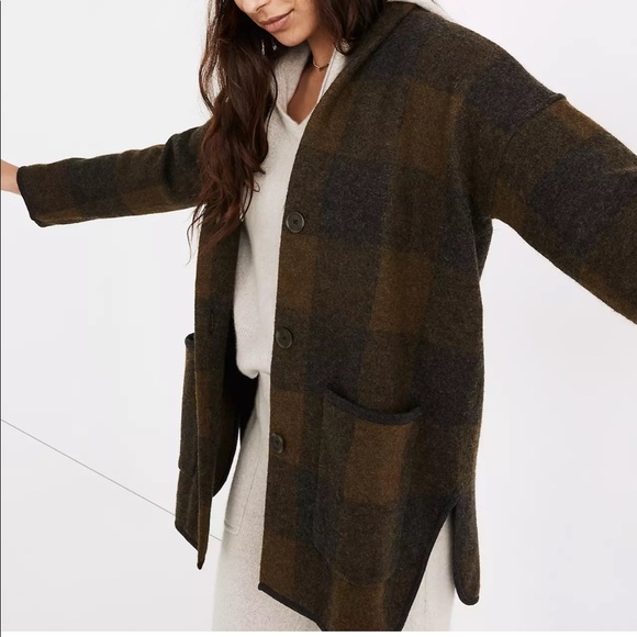 Madewell Jackets & Blazers - MADEWELL Buffalo Check Sweater Coat, SIZE MEDIUM NEW